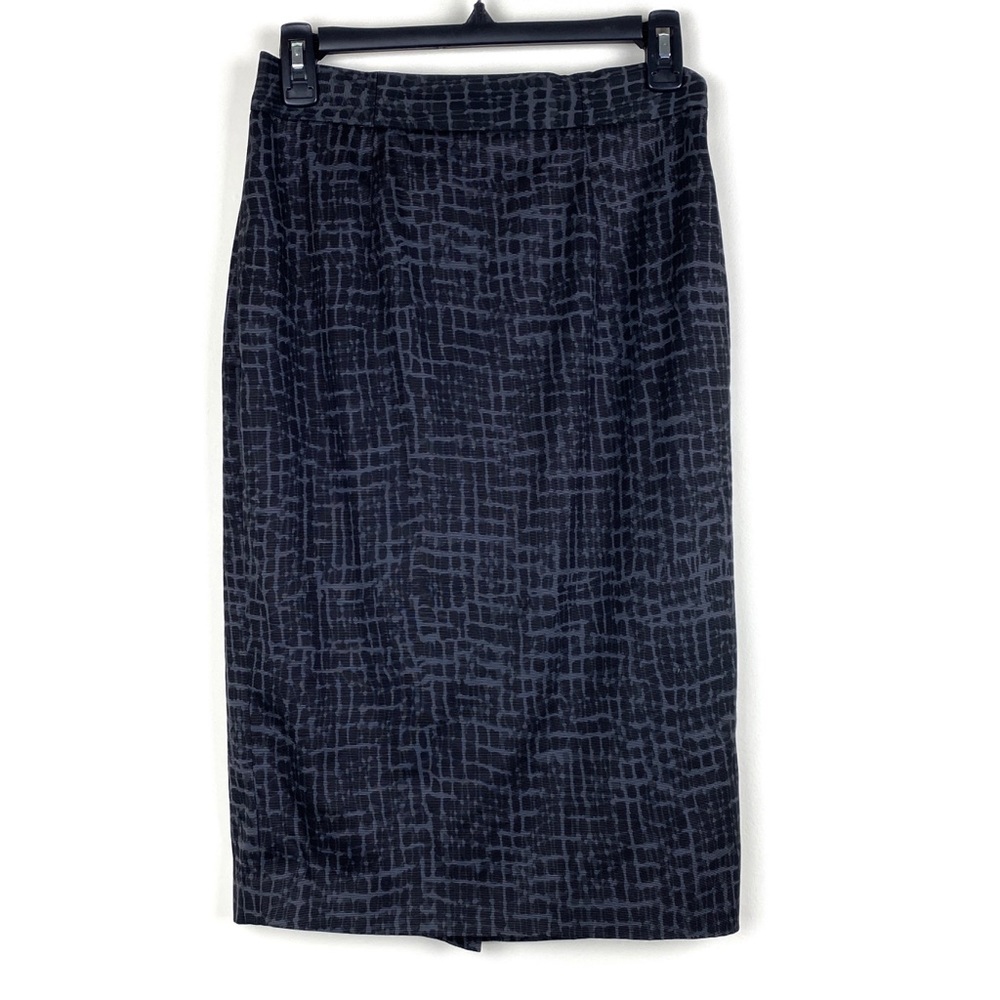 Loft Pencil Skirt Black and Gray Below Knee Size 2